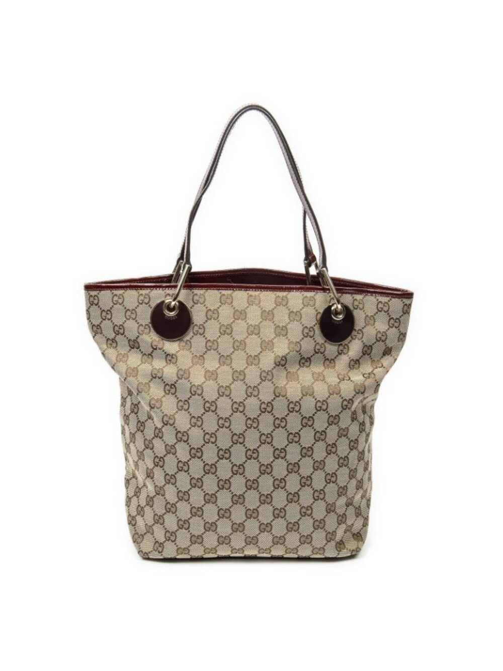 Gucci Eclipse Tote Maroon Beige GG Canvas - Picture 5 of 10